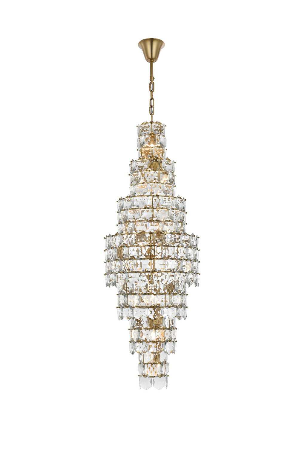 Elegant Lighting - 1050SR24SG - 26 Light Chandelier - Adaline - Satin Gold and Clear