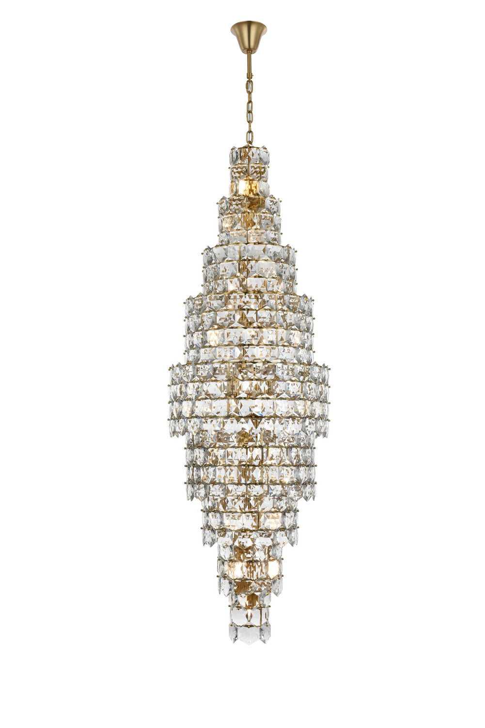 Elegant Lighting - 1050SR30SG - 41 Light Chandelier - Adaline - Satin Gold and Clear
