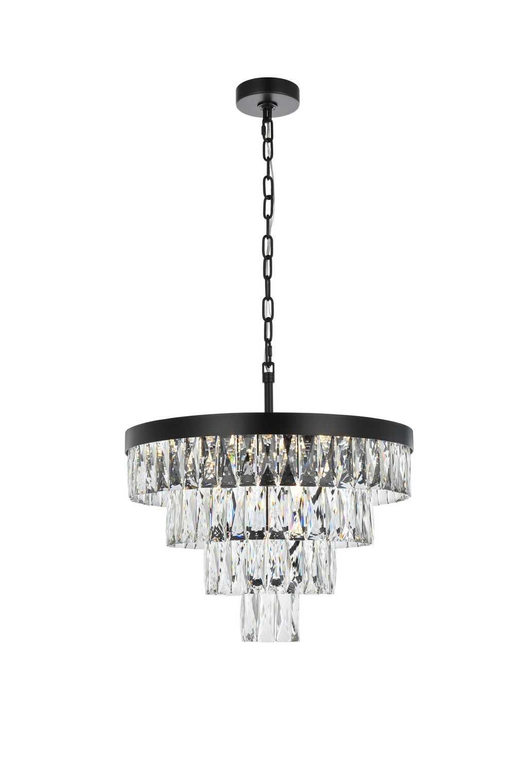Elegant Lighting - 1060D20BK - Ten Light Chandelier - Josephine - Black and Clear