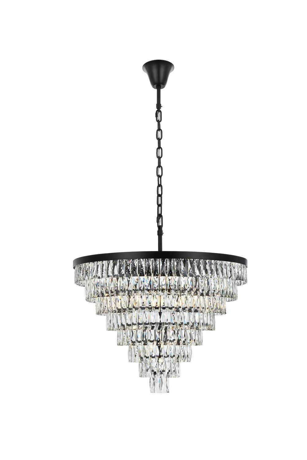Elegant Lighting - 1060D36BK - 29 Light Chandelier - Josephine - Black and Clear