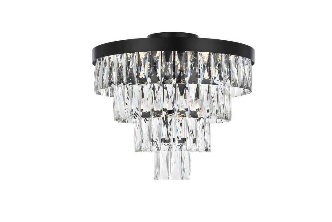 Elegant Lighting - 1060F18BK - Six Light Flush Mount - Josephine - Black and Clear