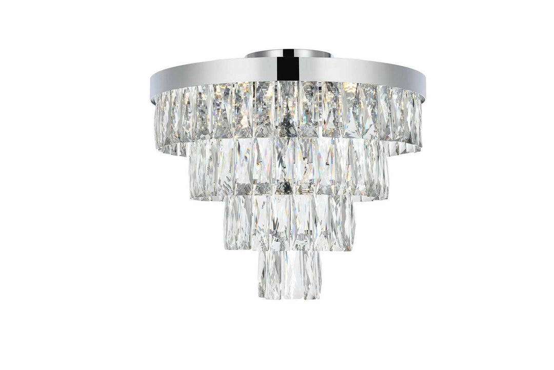 Elegant Lighting - 1060F18C - Six Light Flush Mount - Josephine - Chrome and Clear