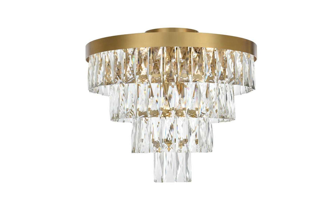 Elegant Lighting - 1060F18SG - Six Light Flush Mount - Josephine - Satin Gold and Clear