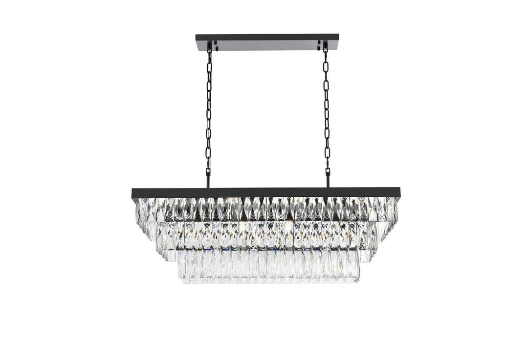 Elegant Lighting - 1060G36BK - 12 Light Chandelier - Josephine - Black and Clear