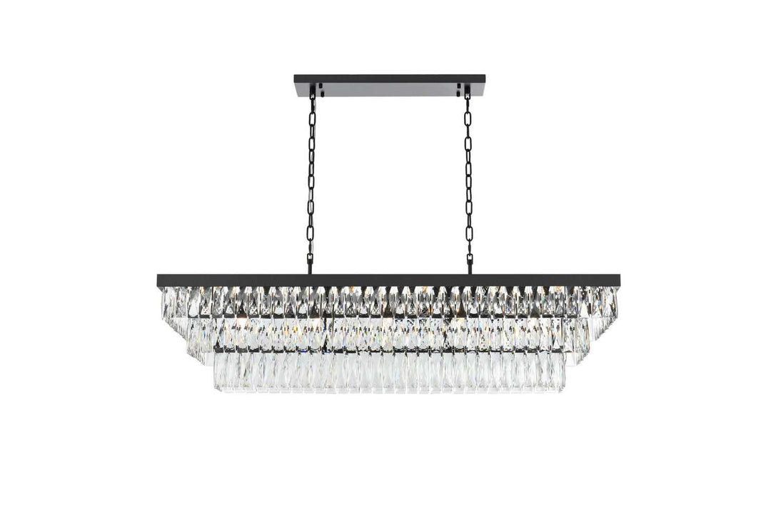 Elegant Lighting - 1060G48BK - 17 Light Chandelier - Josephine - Black and Clear