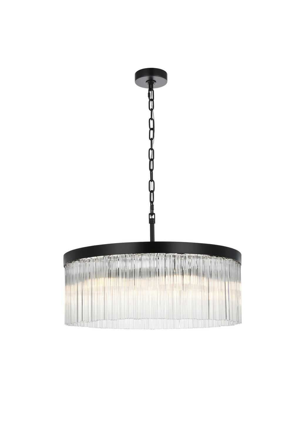 Elegant Lighting - 1070D24BK - Six Light Chandelier - Harlow - Black and Clear