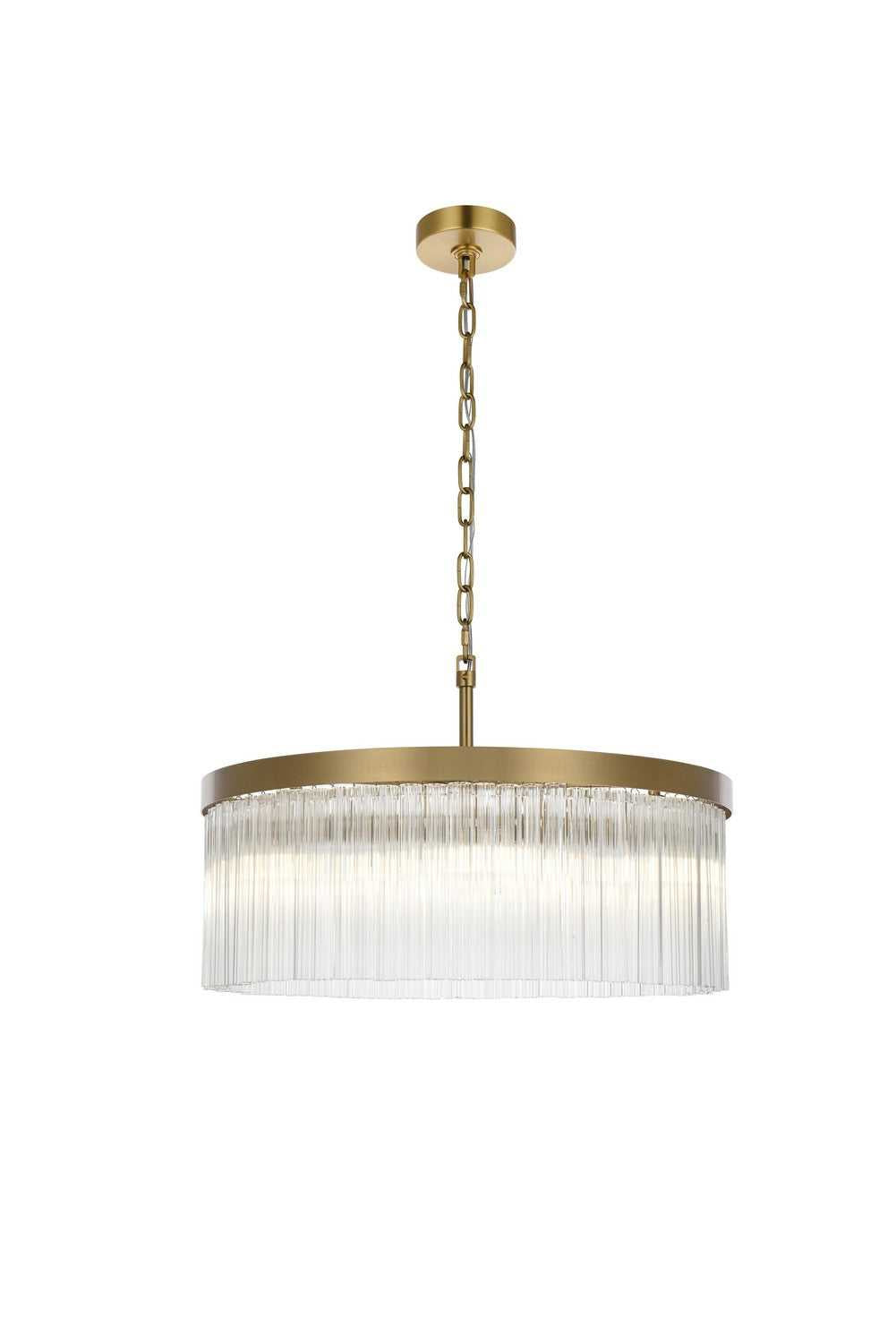 Elegant Lighting - 1070D24SG - Six Light Chandelier - Harlow - Satin Gold and Clear