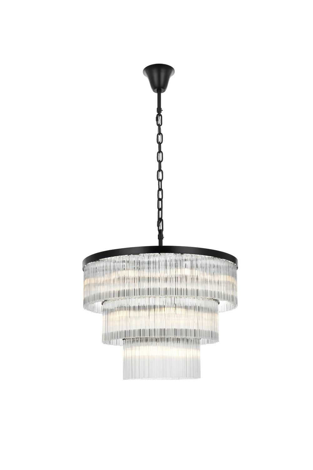 Elegant Lighting - 1070G32BK - 18 Light Chandelier - Harlow - Black and Clear