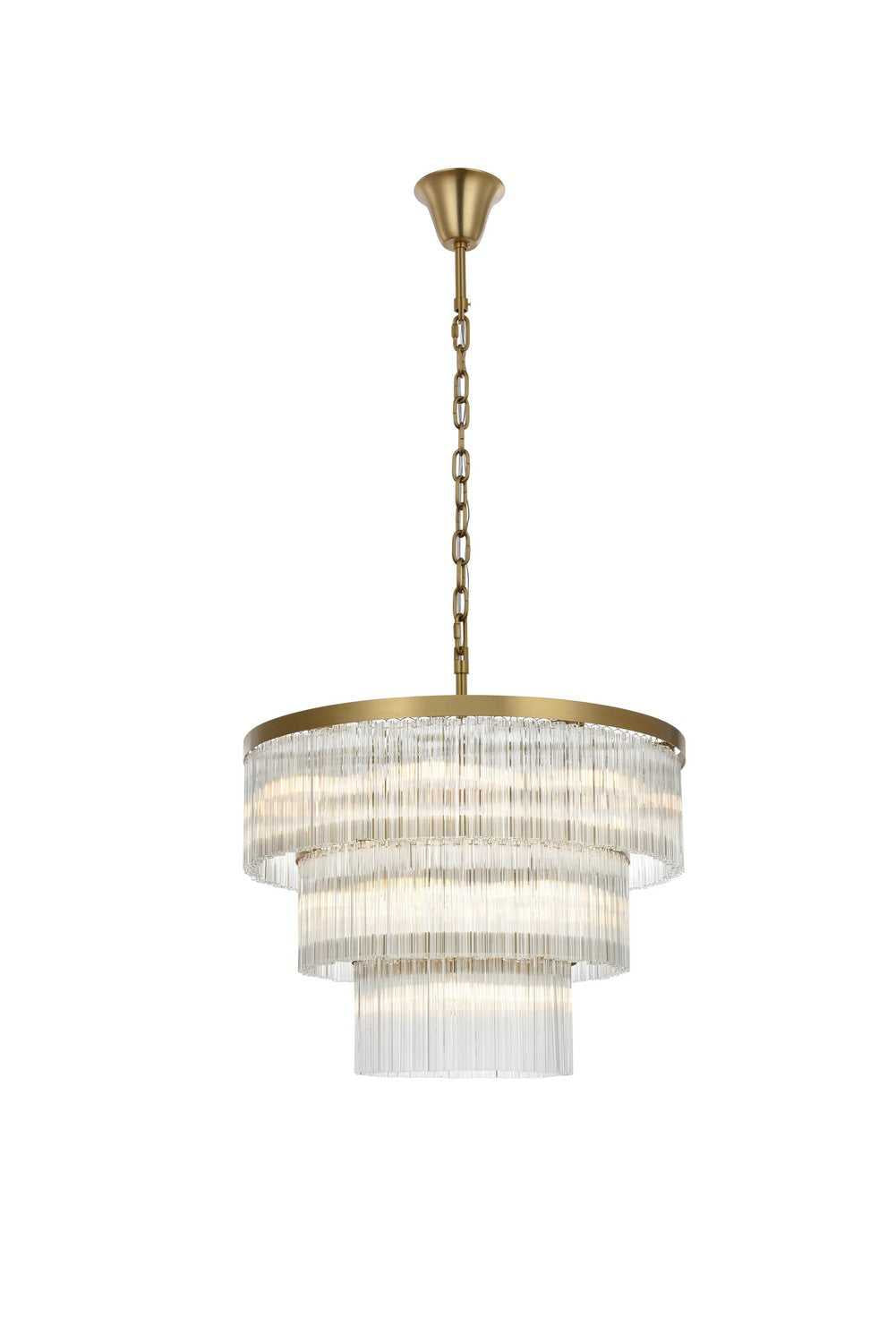 Elegant Lighting - 1070G32SG - 18 Light Chandelier - Harlow - Satin Gold and Clear