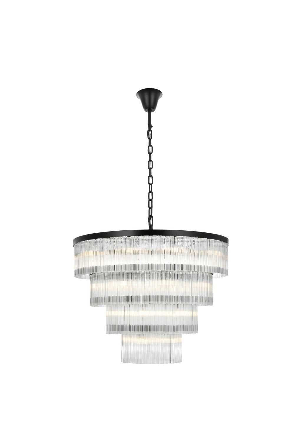 Elegant Lighting - 1070G40BK - 28 Light Chandelier - Harlow - Black and Clear
