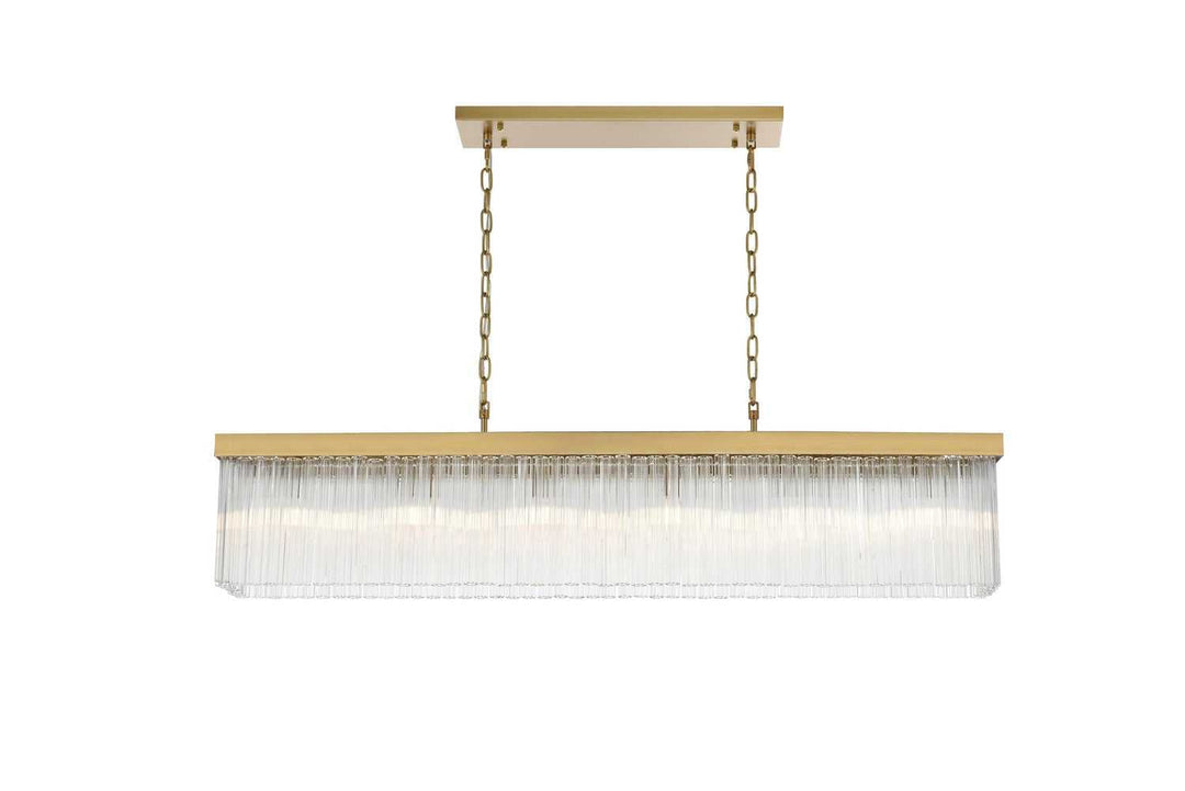 Elegant Lighting - 1070G49SG - Six Light Chandelier - Harlow - Satin Gold and Clear