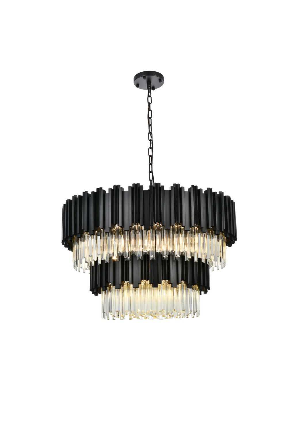 Elegant Lighting - 3400G32BK - 12 Light Chandelier - Willow - Black and Clear