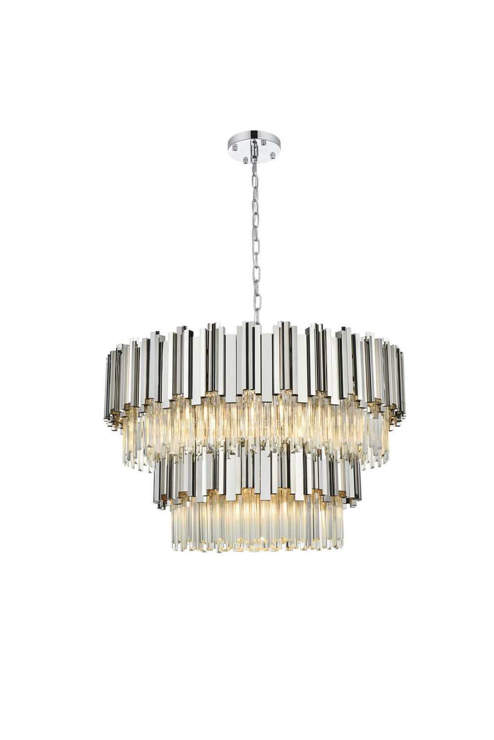 Elegant Lighting - 3400G32C - 12 Light Chandelier - Willow - Chrome and Clear