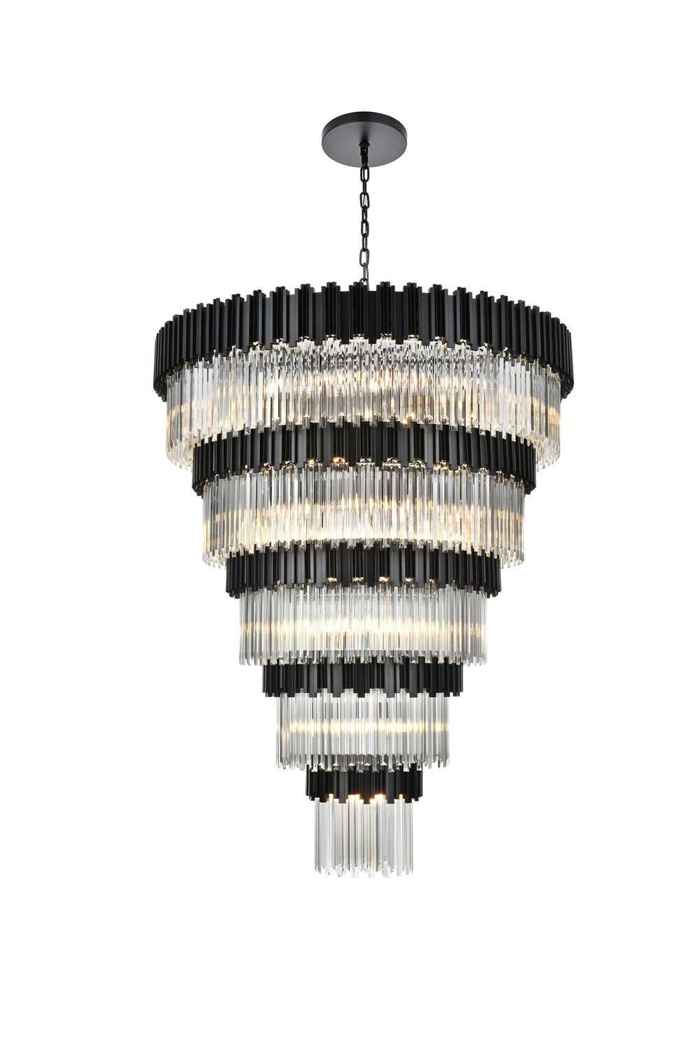 Elegant Lighting - 3400GR59BK - 43 Light Chandelier - Willow - Black and Clear