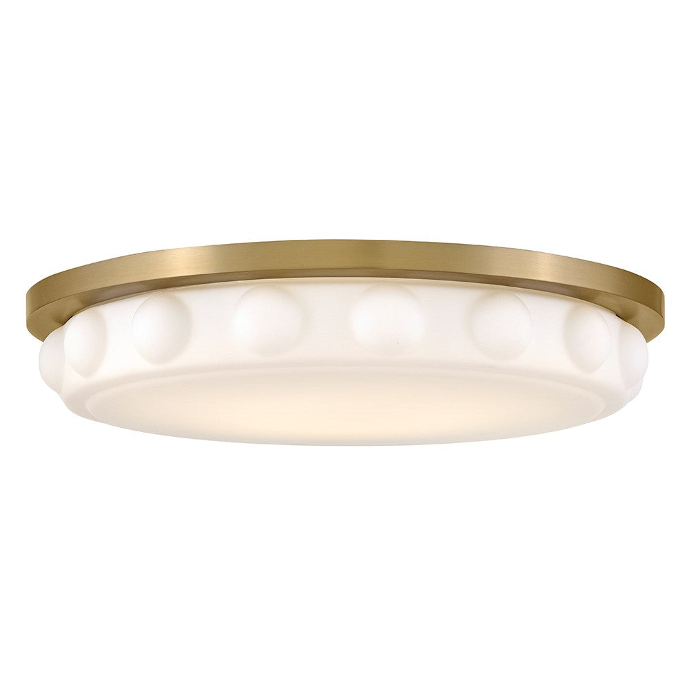 Zoey LED Flush Mount in Lacquered Brass - available from The Lighting Shoppe, trusted by Canadian homeowners