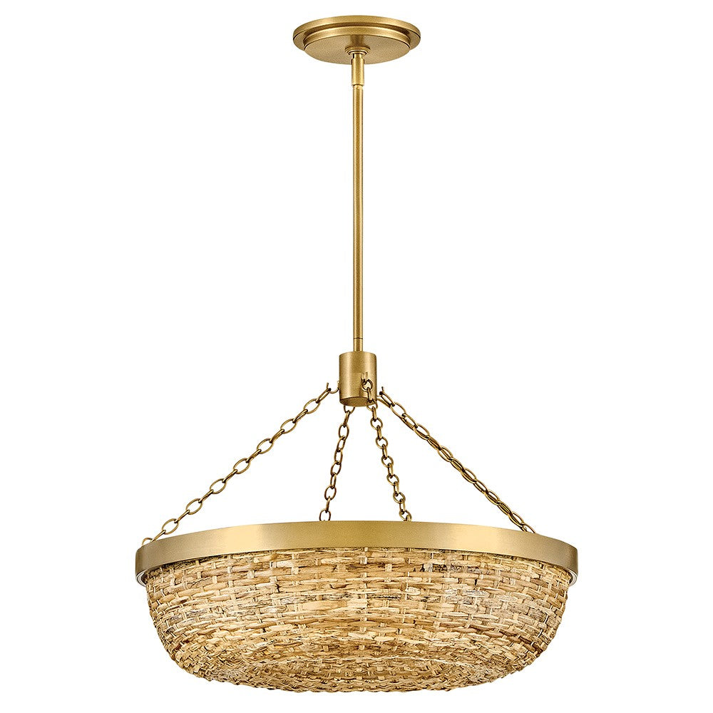 Sanibel LED Convertible Semi-Flush Mount in Lacquered Brass - available from The Lighting Shoppe, trusted by Canadian homeowners