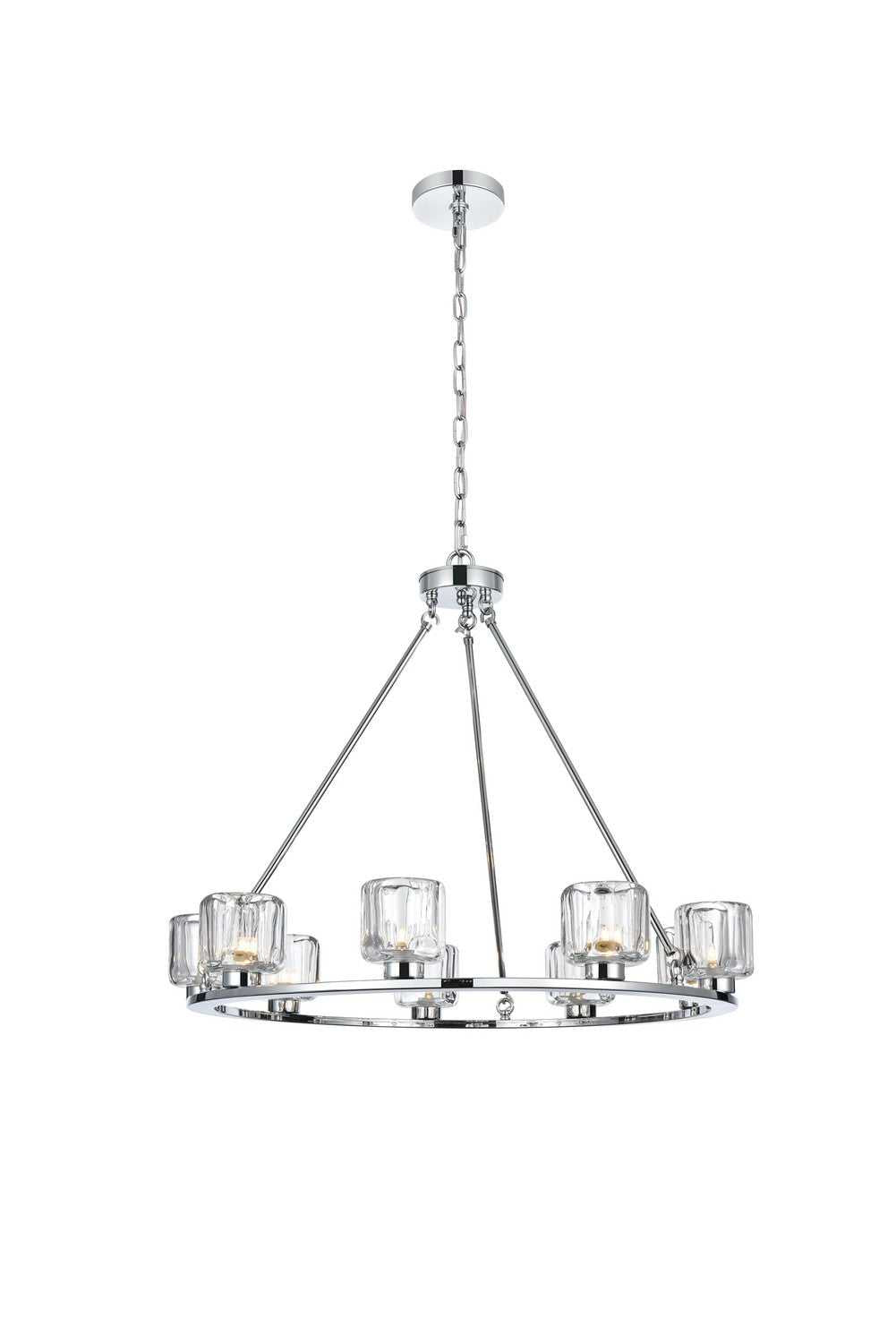 Elegant Lighting - 5100D32C - Nine Light Chandelier - Cadence - Chrome and Clear