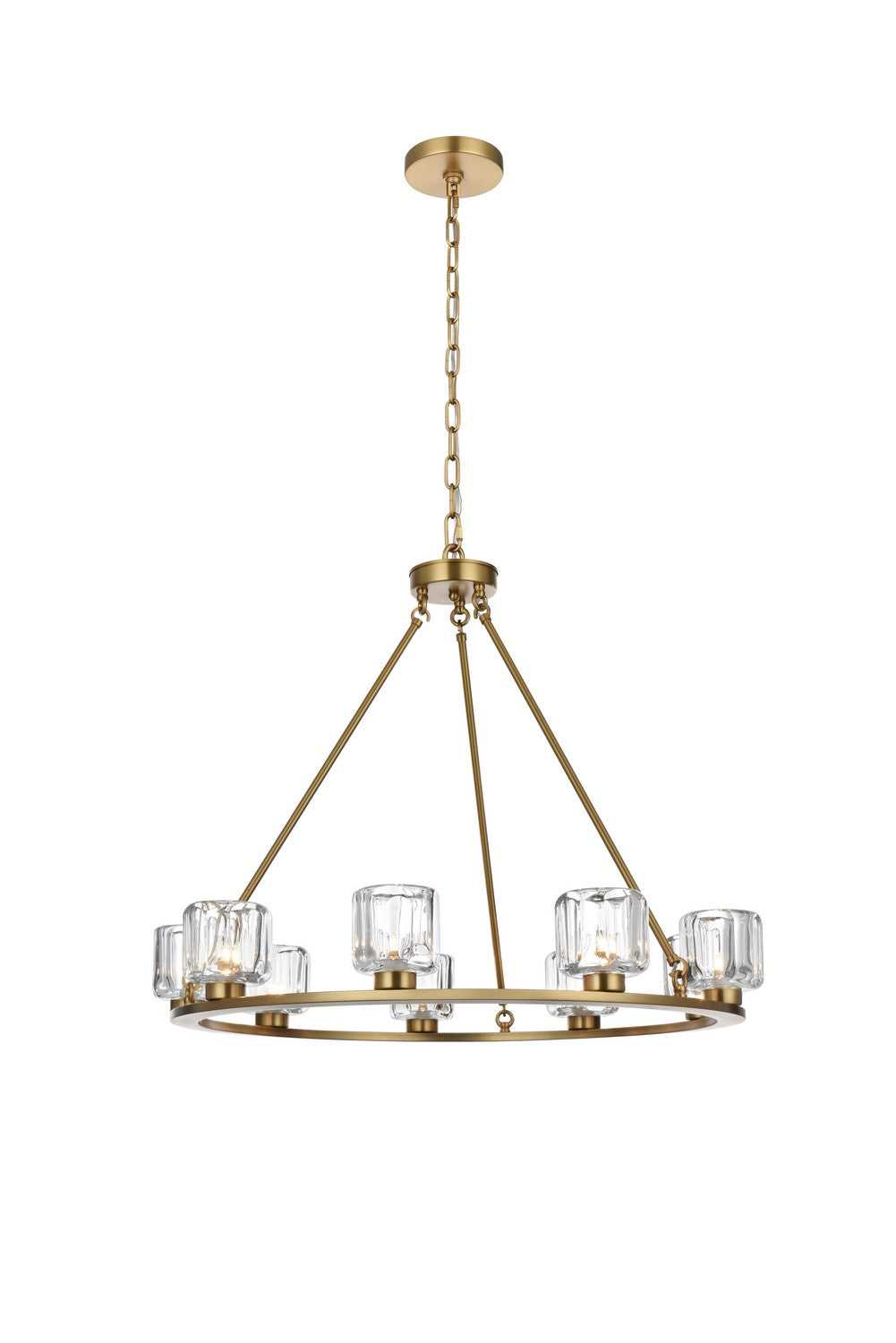 Elegant Lighting - 5100D32SG - Nine Light Chandelier - Cadence - Satin Gold and Clear