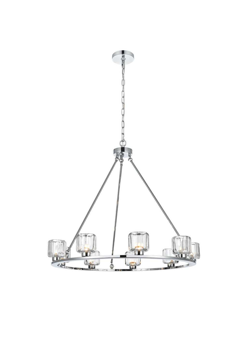 Elegant Lighting - 5100D36C - Nine Light Chandelier - Cadence - Chrome and Clear