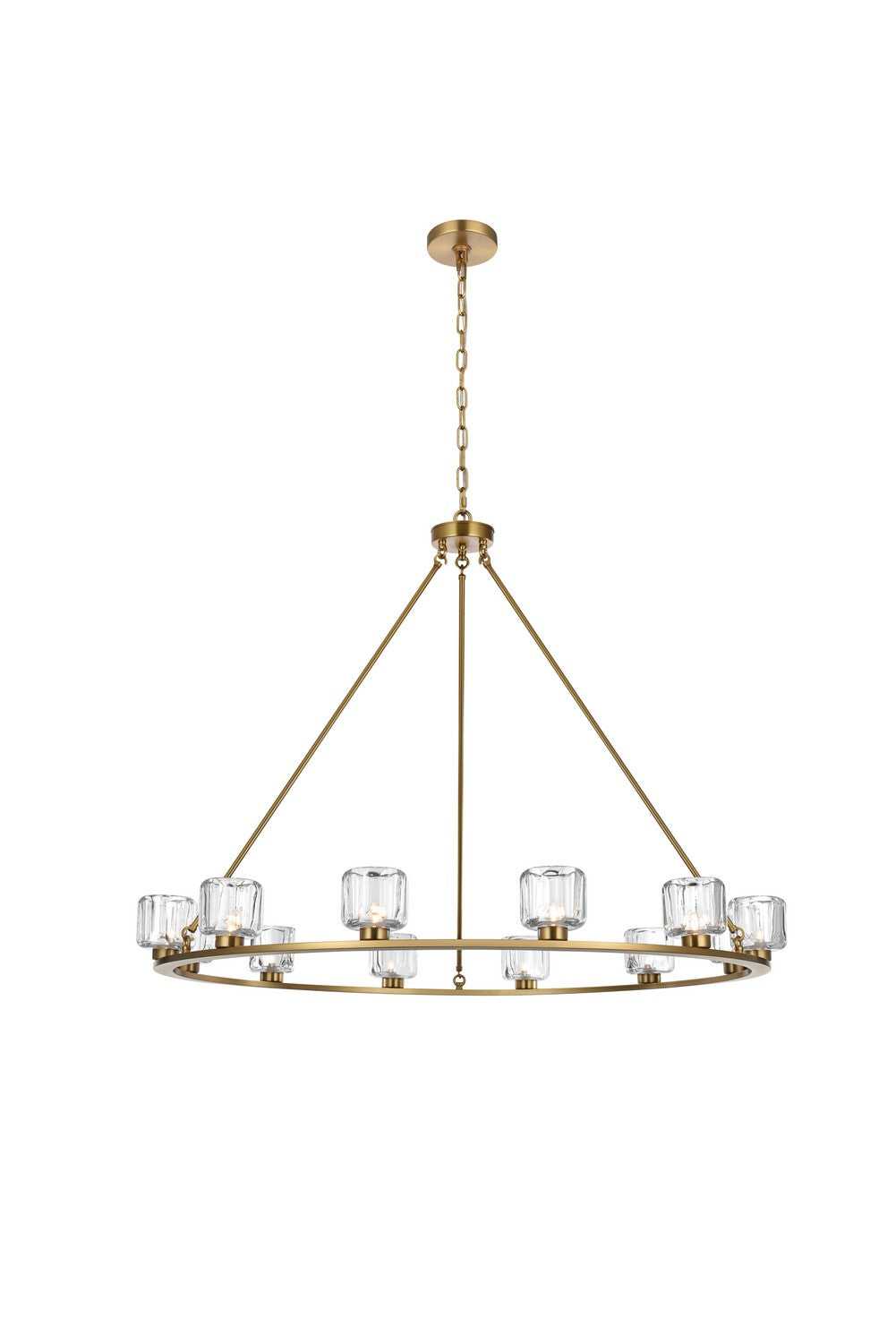 Elegant Lighting - 5100D48SG - 12 Light Chandelier - Cadence - Satin Gold and Clear