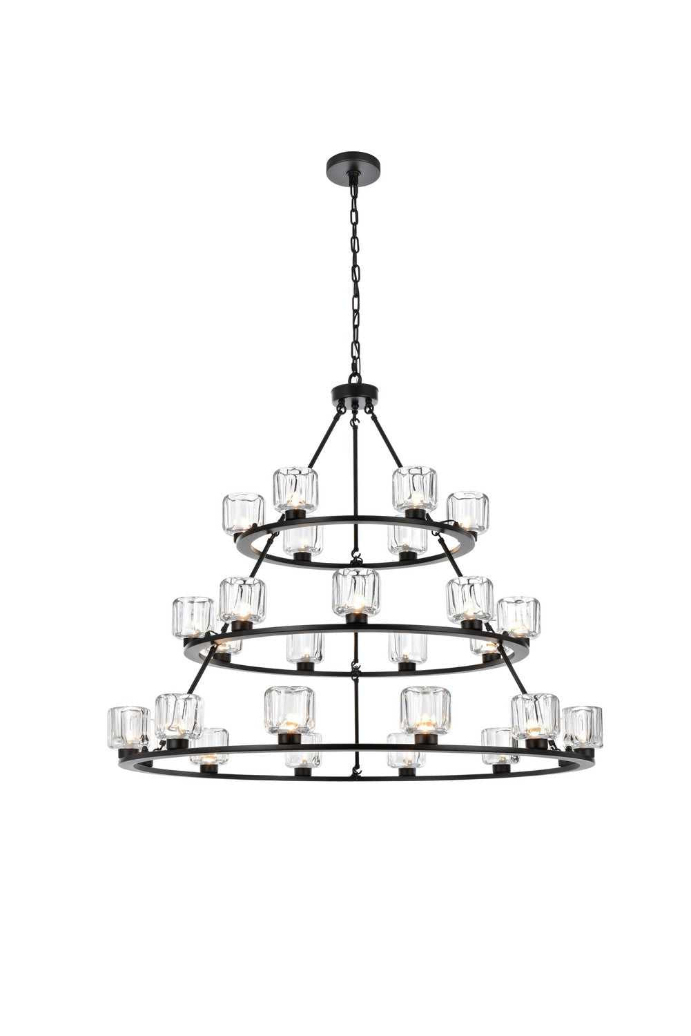 Elegant Lighting - 5100L348BK - 27 Light Chandelier - Cadence - Black and Clear