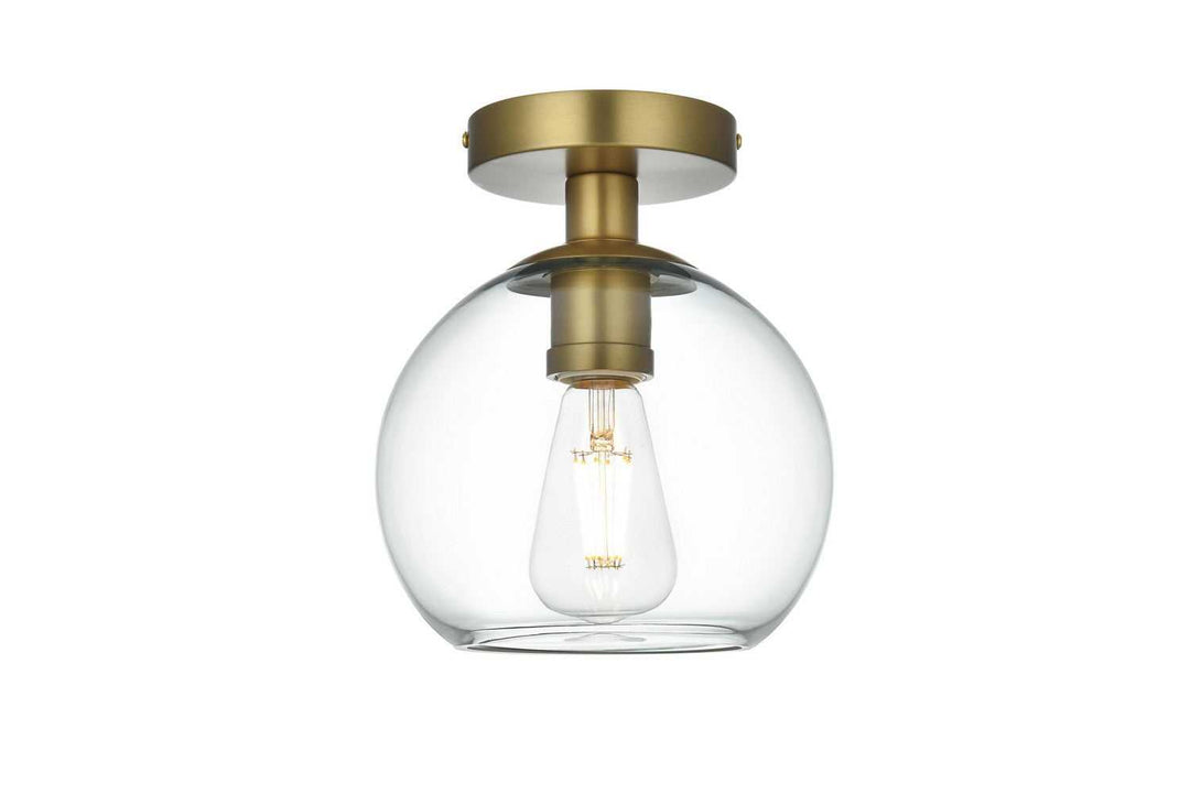 Elegant Lighting - LD2204SG - One Light Flush Mount - Baxter - Satin Gold and Clear