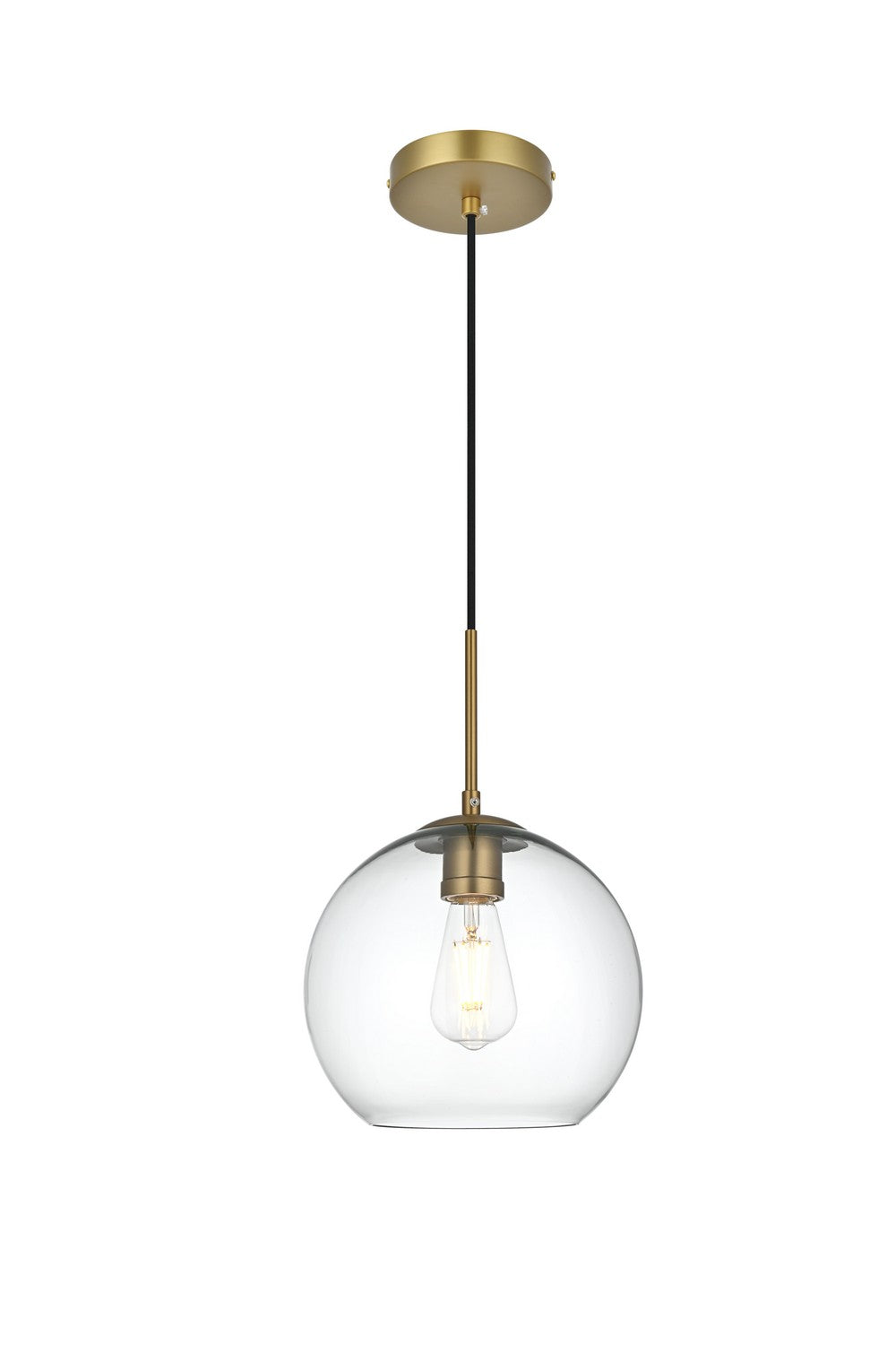 Elegant Lighting - LD2212SG - One Light Pendant - Baxter - Satin Gold and Clear