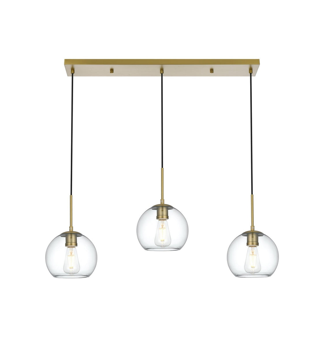 Elegant Lighting - LD2236SG - Three Light Pendant - Baxter - Satin Gold and Clear