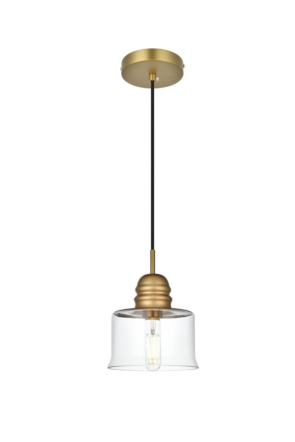Elegant Lighting - LD2253SG - One Light Pendant - Kenna - Satin Gold and Clear