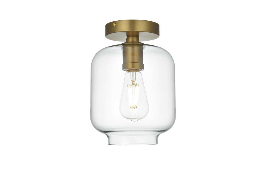 Elegant Lighting - LD2270SG - One Light Flush Mount - Collier - Satin Gold and Clear