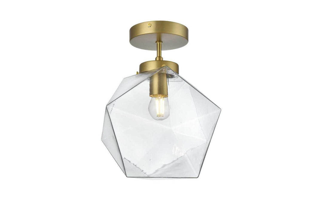 Elegant Lighting - LD2346SG - One Light Flush Mount - Lawrence - Satin Gold and Clear