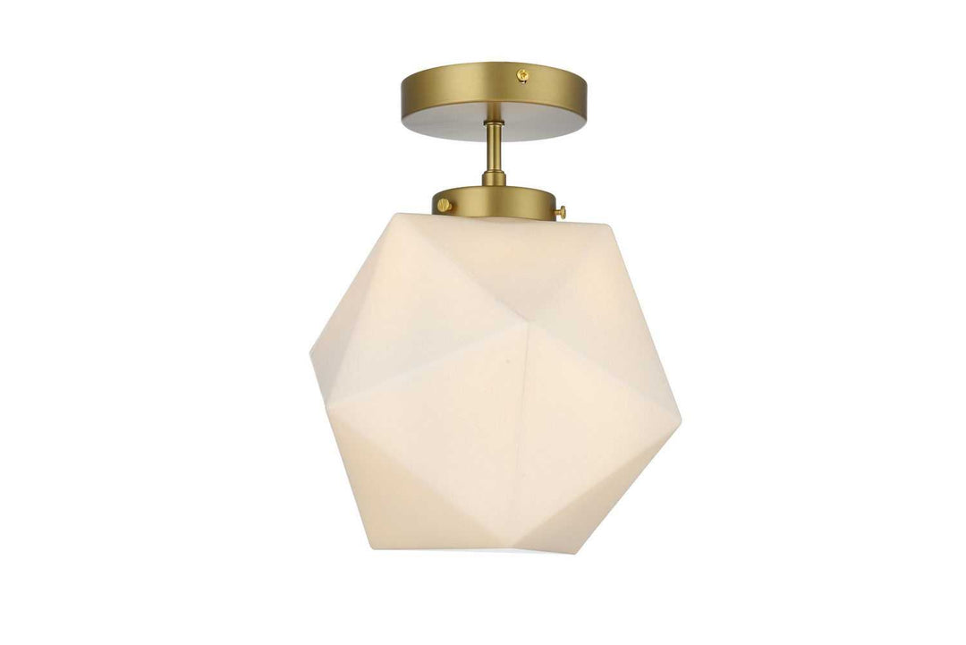 Elegant Lighting - LD2347SG - One Light Flush Mount - Lawrence - Satin Gold and Frosted white