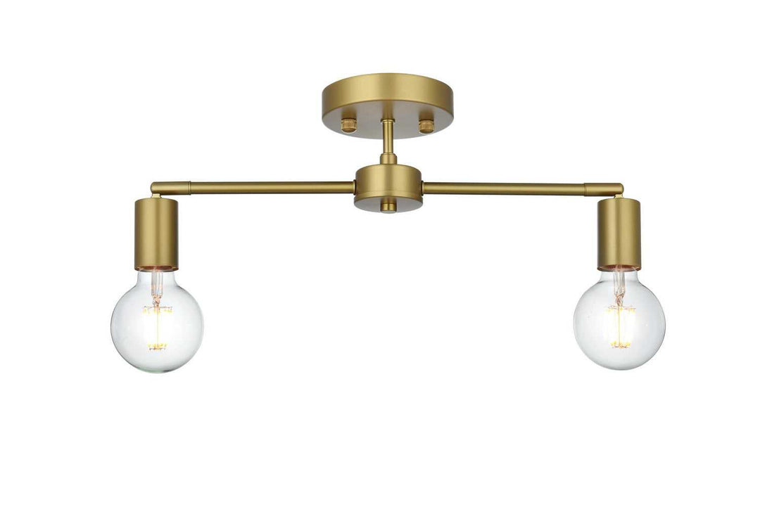 Elegant Lighting - LD2348SG - Two Light Flush Mount - Zane - Satin Gold