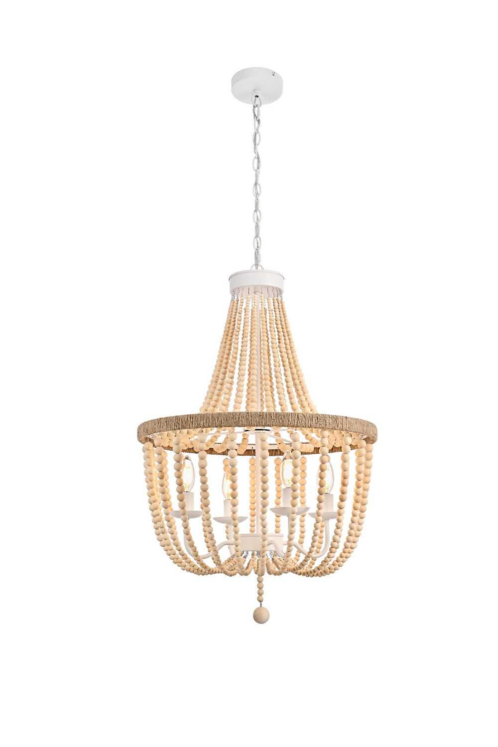 Jolie Four Light Pendant in Beige Elegant Lighting
