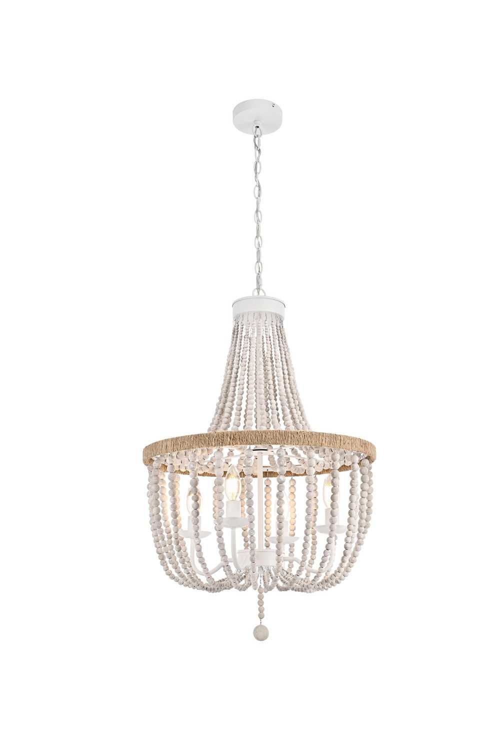 Elegant Lighting - LD306D20WH - Four Light Pendant - Jolie - Antique white