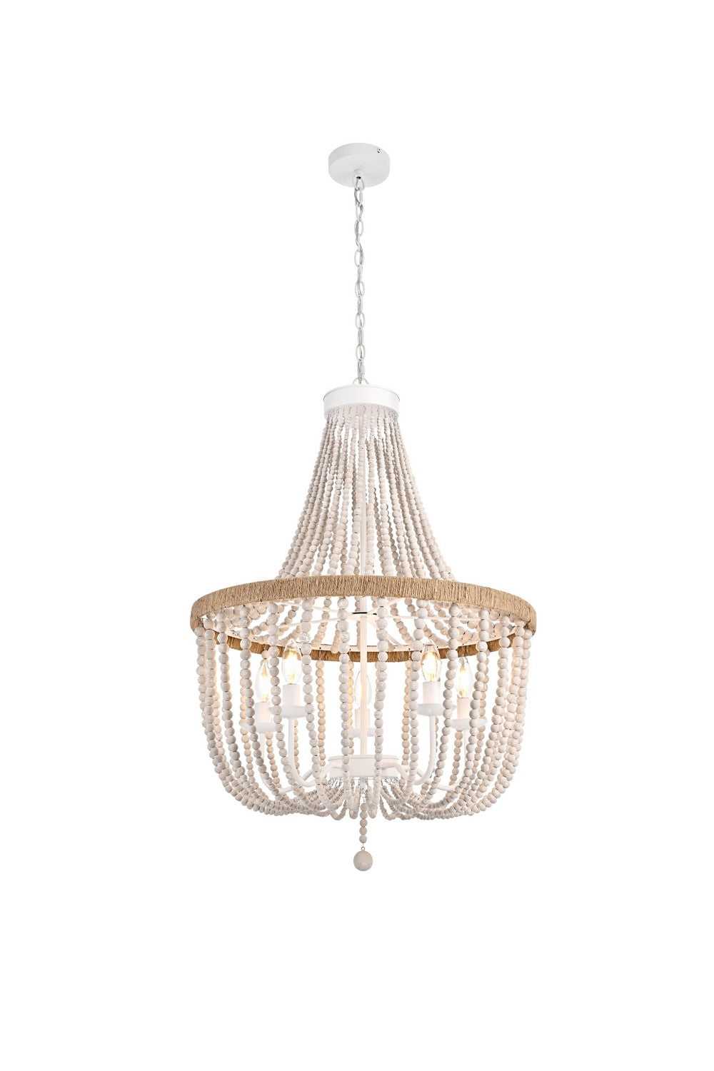 Jolie Five Light Pendant in Antique white Elegant Lighting