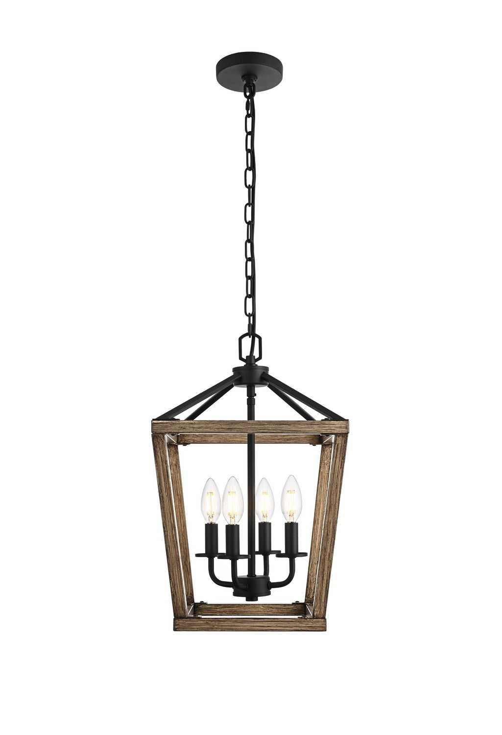 Elegant Lighting - LD511H20BW - Four Light Pendant - Gage - Brown and Black