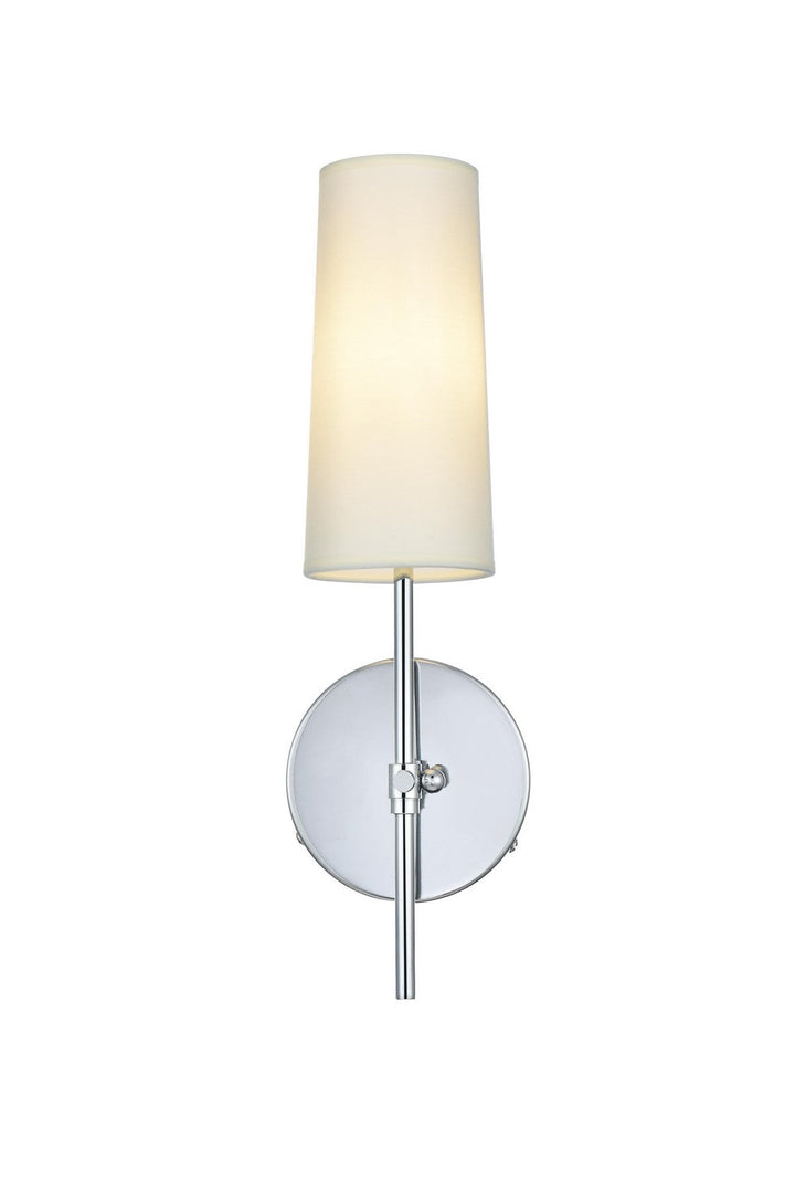 Mel One Light Wall Sconce in Chrome and White Elegant Lighting