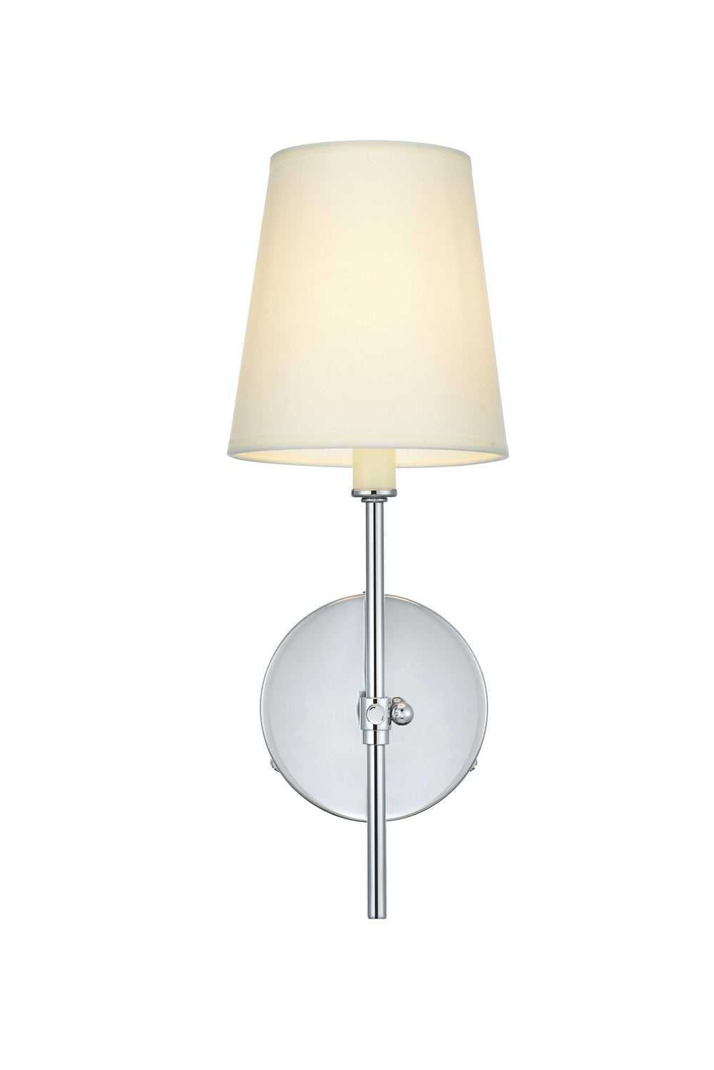 Mel One Light Wall Sconce in Chrome and White Elegant Lighting