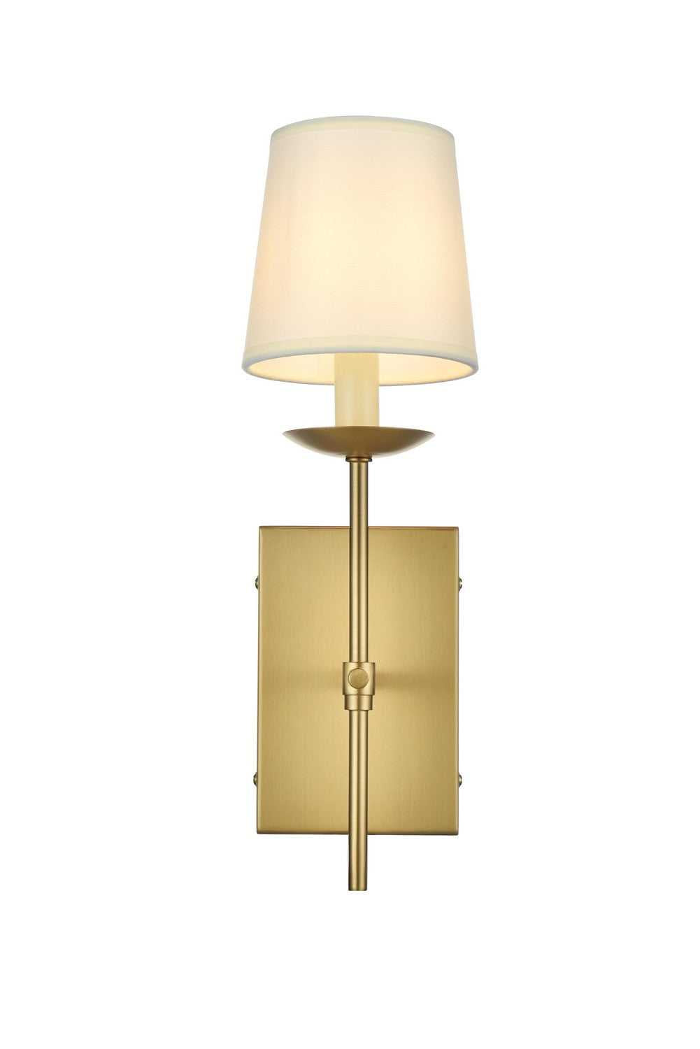 Eclipse One Light Wall Sconce in Satin Gold and White Elegant Lighting