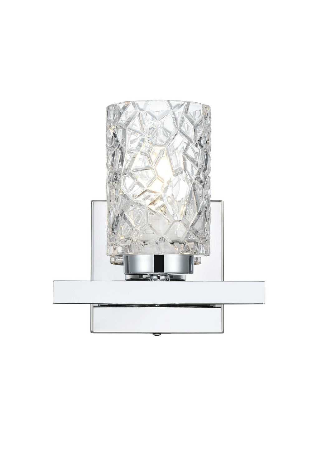Cassie One Light Wall Sconce in Chrome and Clear Elegant Lighting