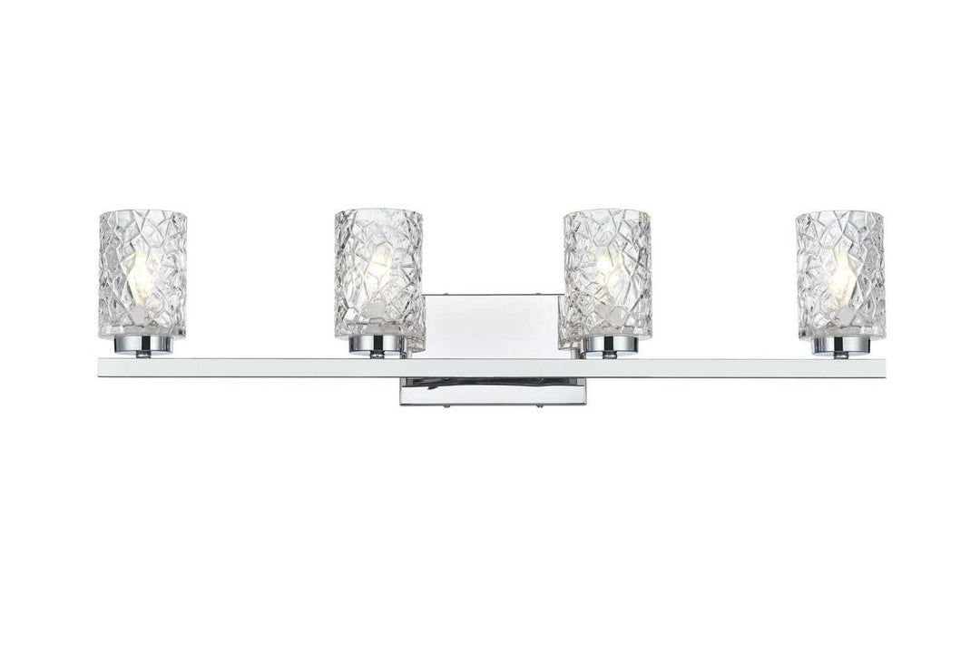 Cassie Four Light Wall Sconce in Chrome and Clear Elegant Lighting