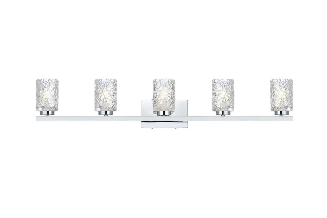 Cassie Five Light Wall Sconce in Chrome and Clear Elegant Lighting