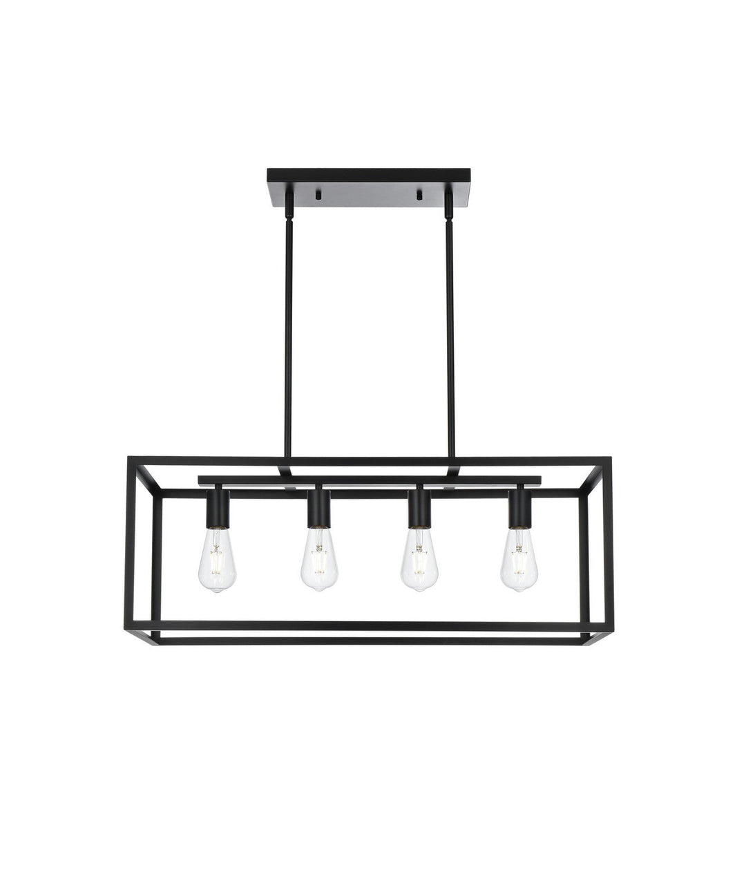 Judah Four Light Pendant in Black Elegant Lighting