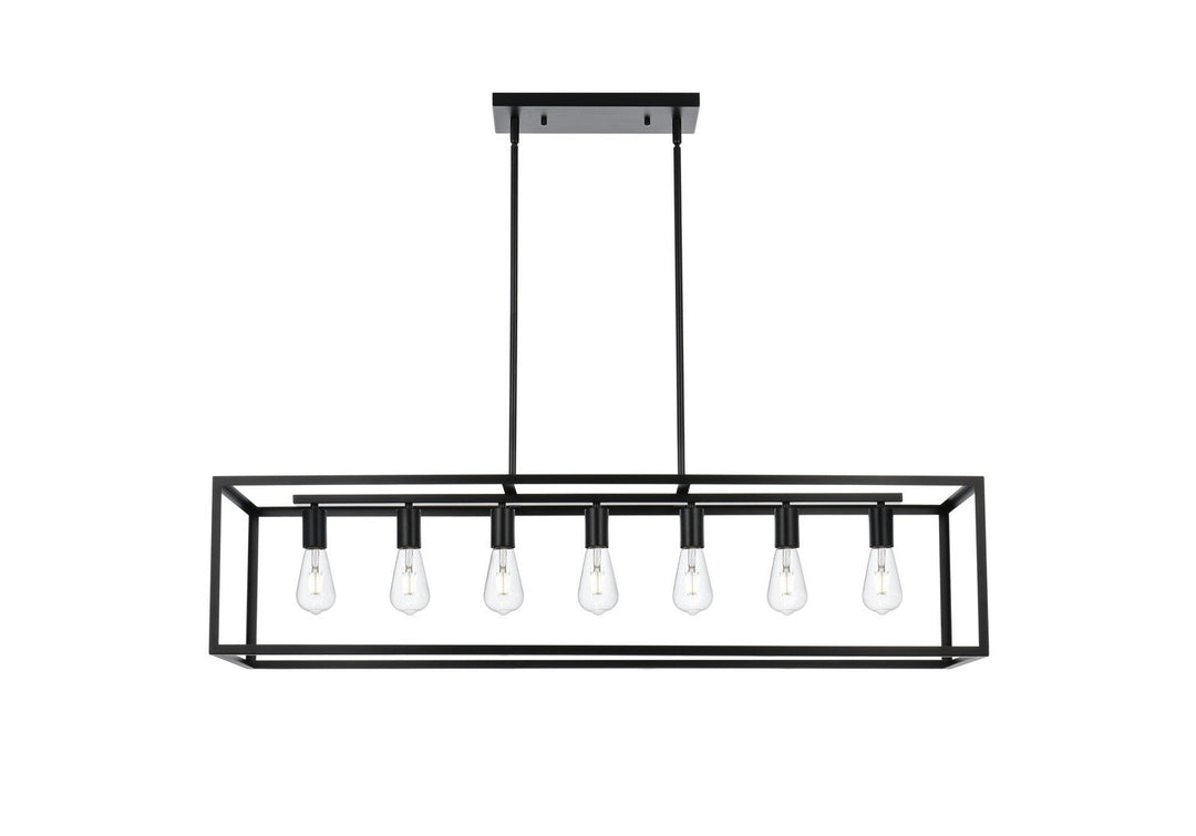 Judah Seven Light Pendant in Black Elegant Lighting