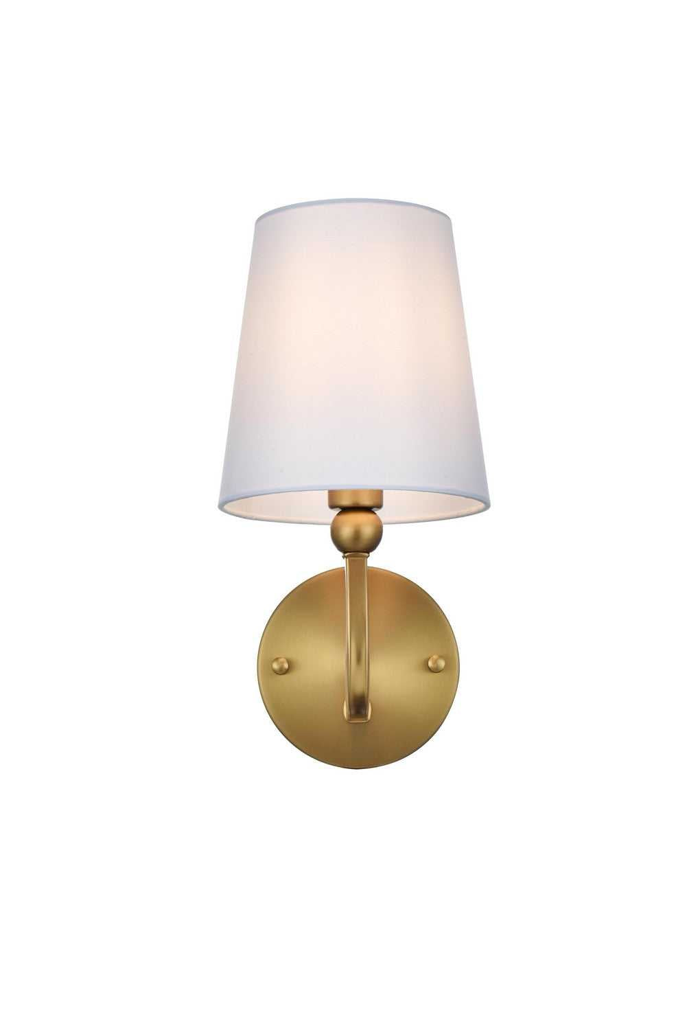 Senna One Light Wall Sconce in Satin Gold and White Elegant Lighting