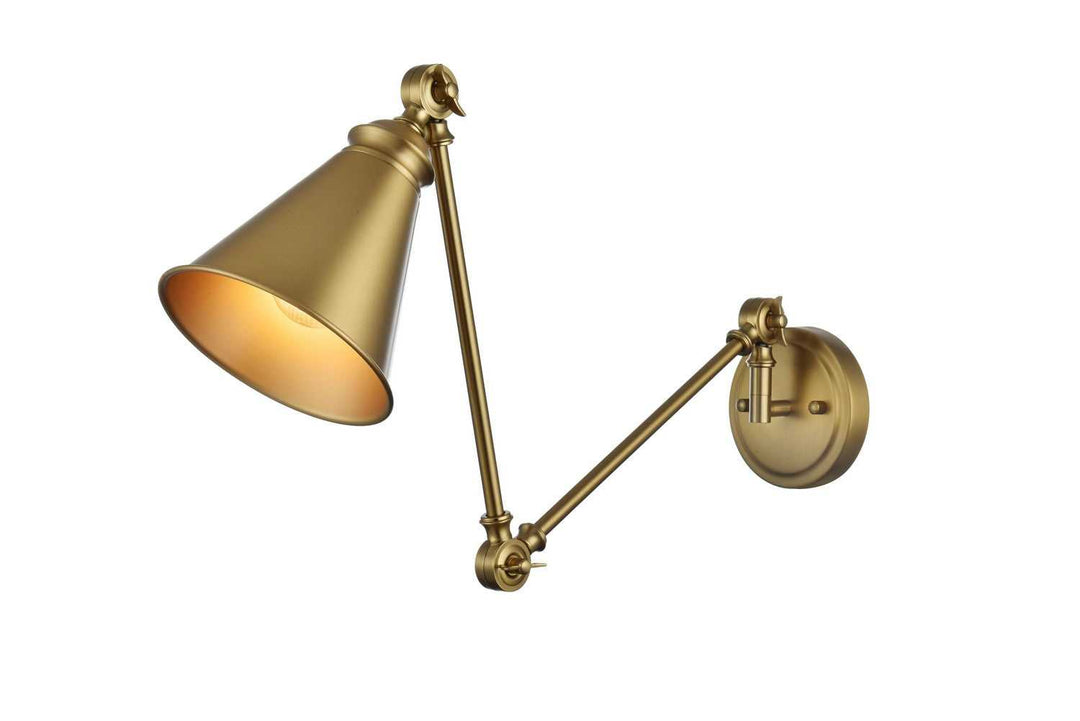 Vesa One Light Wall Sconce in Satin Gold Elegant Lighting