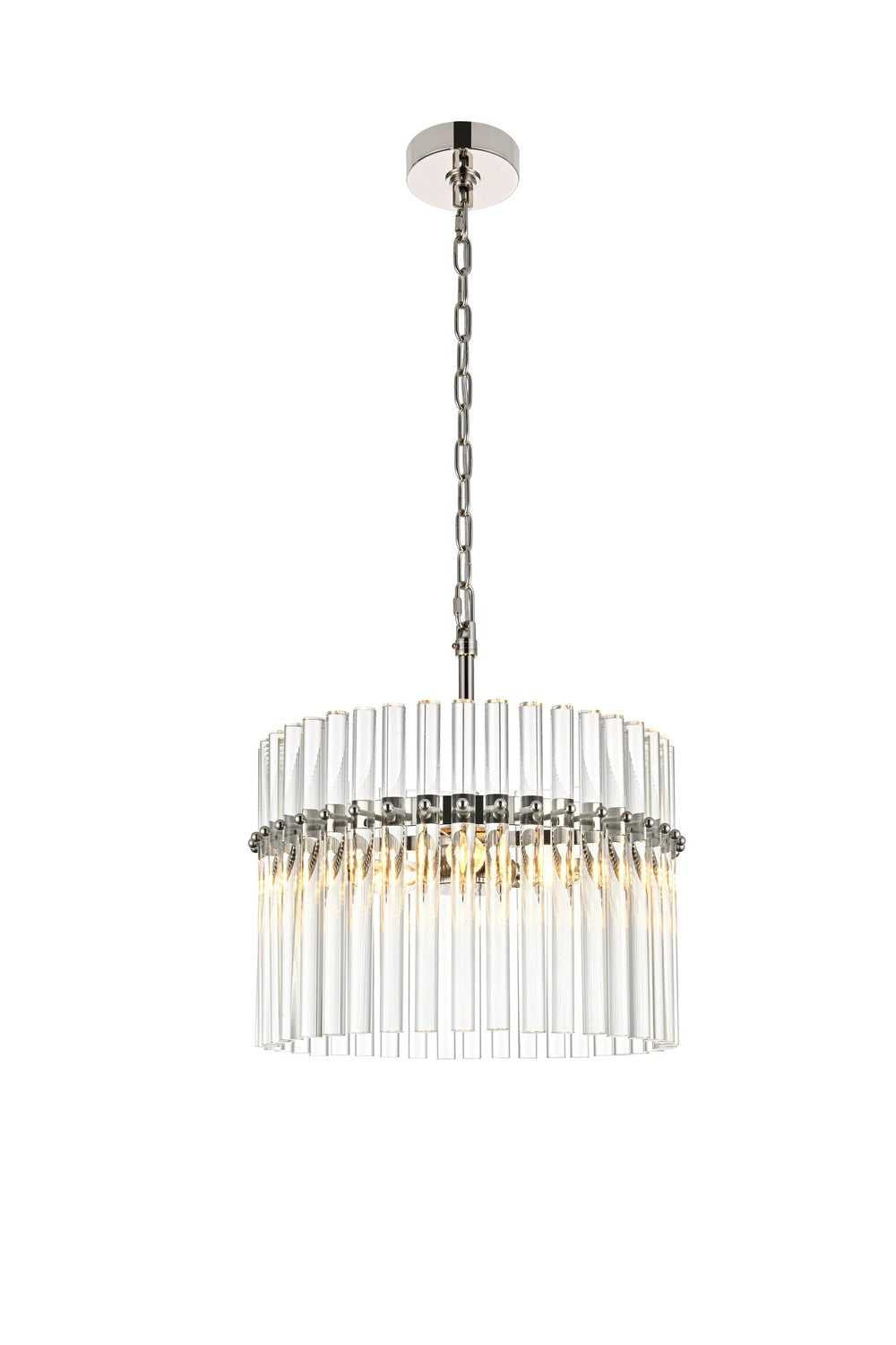Paulina Three Light Chandelier in Polished Nickel Elegant Lighting