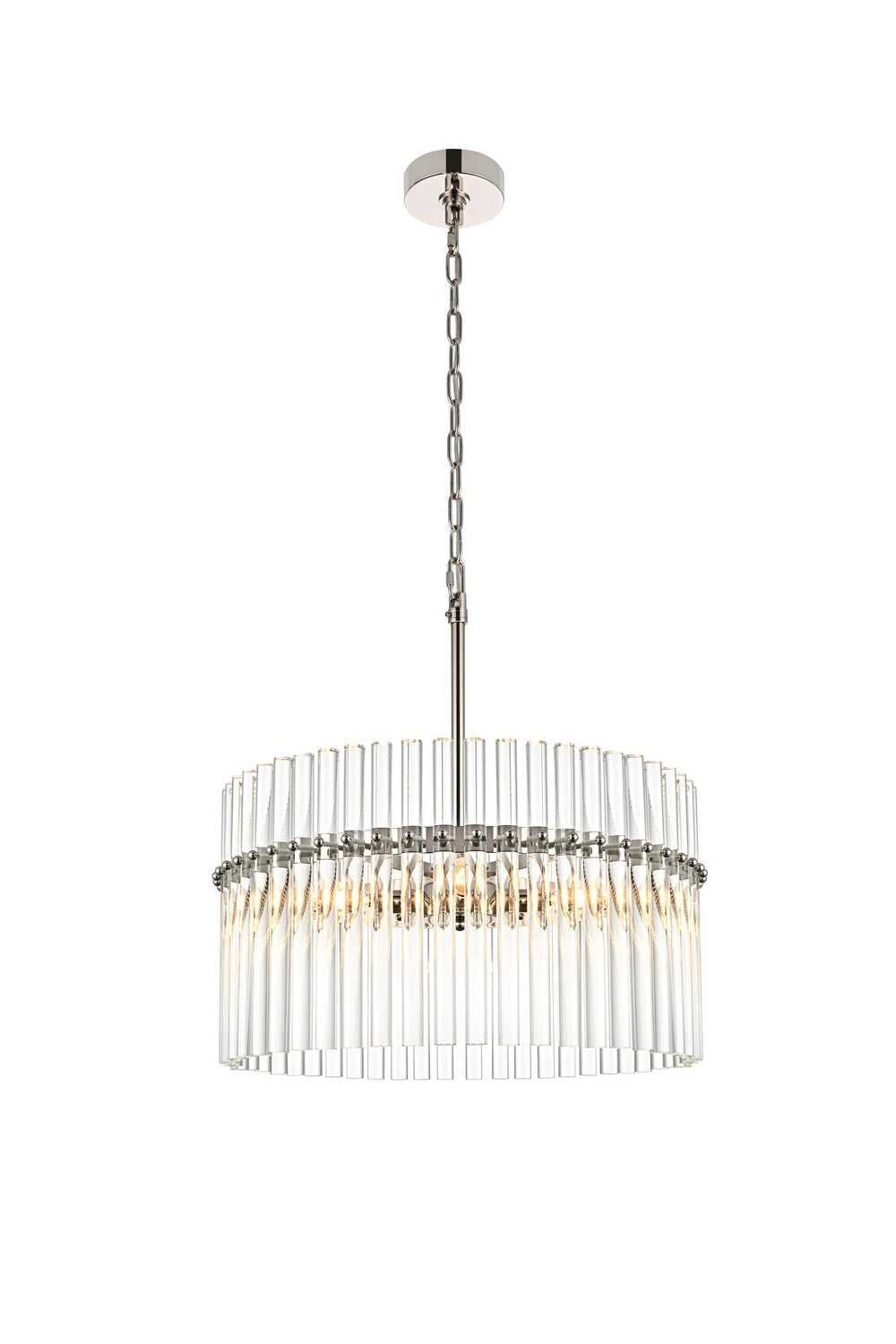 Paulina Four Light Chandelier in Polished Nickel Elegant Lighting