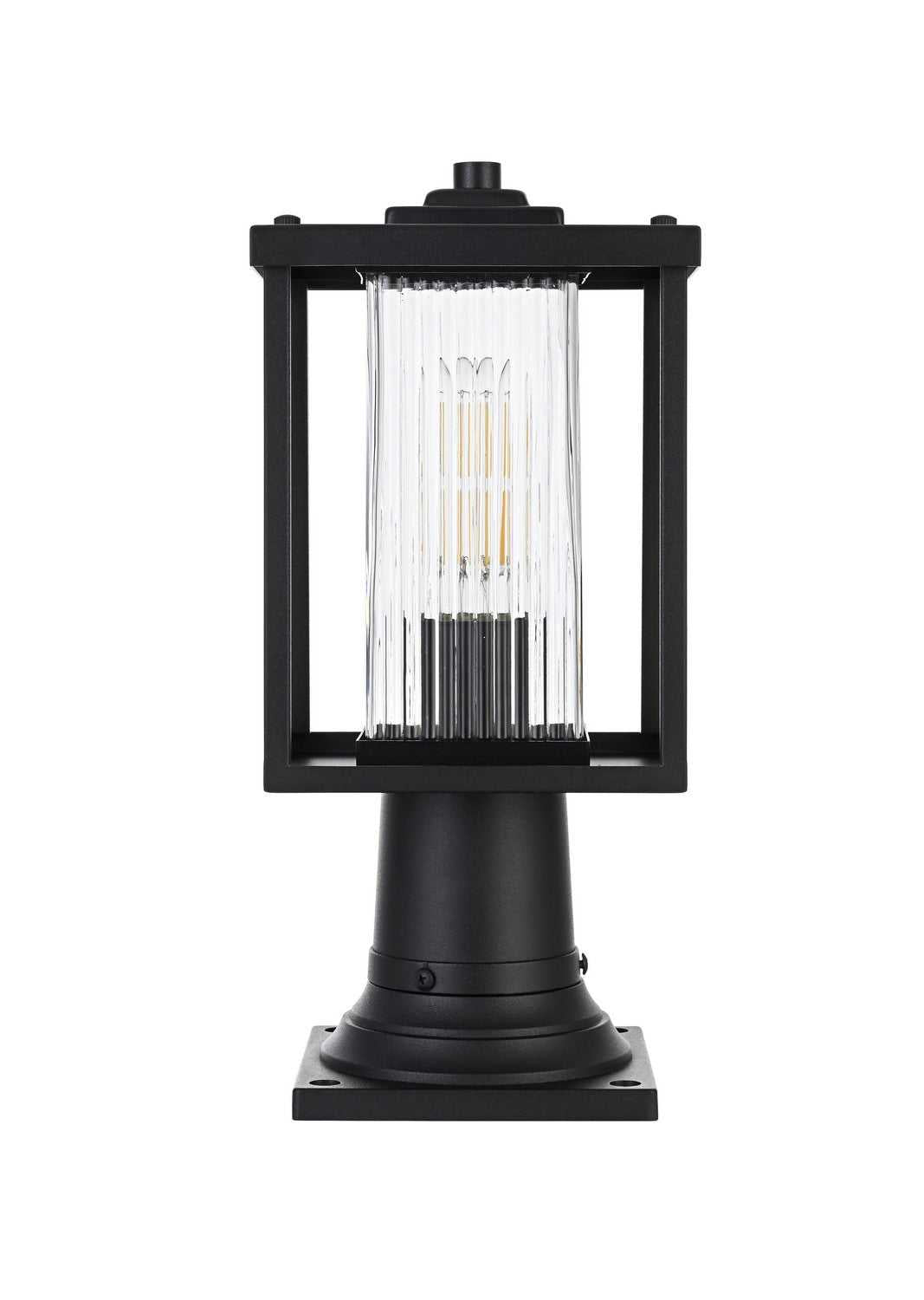 Dover One Light Outdoor Post Mount in Black Elegant Lighting